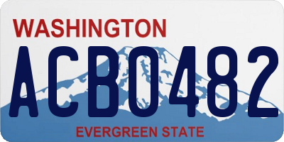 WA license plate ACB0482