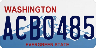 WA license plate ACB0485