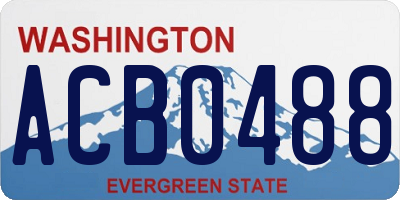WA license plate ACB0488