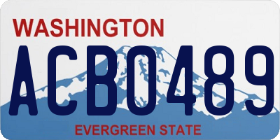 WA license plate ACB0489