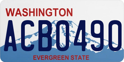 WA license plate ACB0490