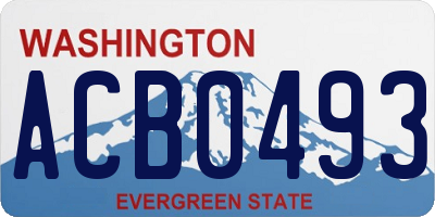 WA license plate ACB0493
