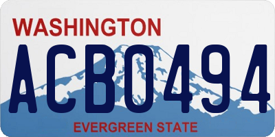 WA license plate ACB0494
