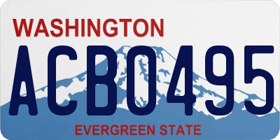 WA license plate ACB0495