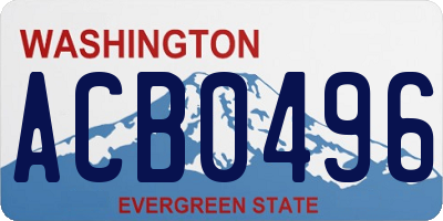 WA license plate ACB0496