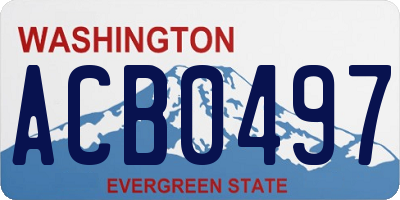 WA license plate ACB0497