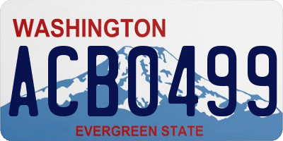 WA license plate ACB0499