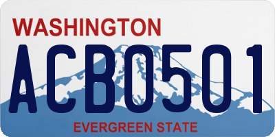 WA license plate ACB0501