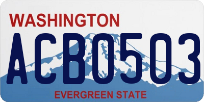 WA license plate ACB0503