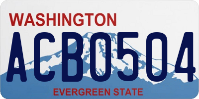 WA license plate ACB0504