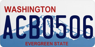WA license plate ACB0506