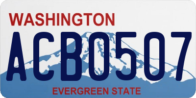 WA license plate ACB0507