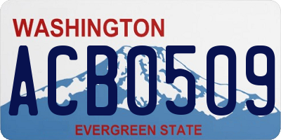 WA license plate ACB0509