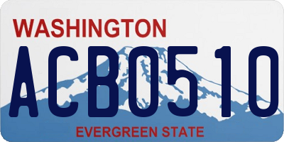 WA license plate ACB0510