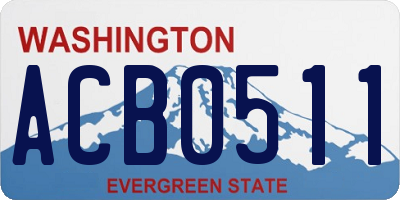 WA license plate ACB0511