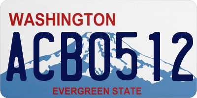 WA license plate ACB0512