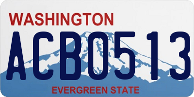 WA license plate ACB0513