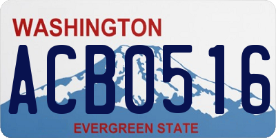 WA license plate ACB0516