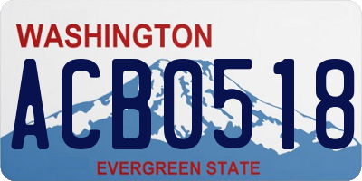 WA license plate ACB0518