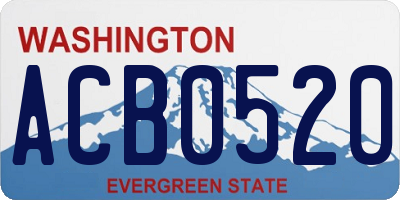 WA license plate ACB0520
