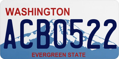 WA license plate ACB0522