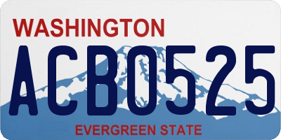 WA license plate ACB0525