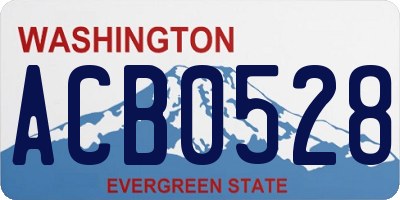 WA license plate ACB0528