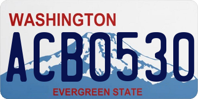 WA license plate ACB0530
