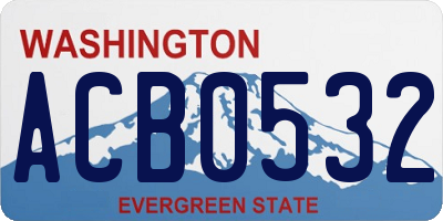 WA license plate ACB0532