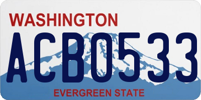 WA license plate ACB0533