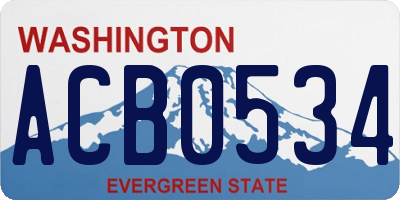 WA license plate ACB0534