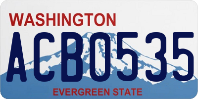 WA license plate ACB0535