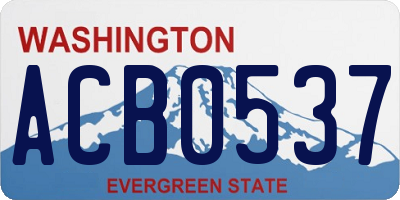 WA license plate ACB0537