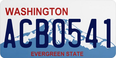 WA license plate ACB0541