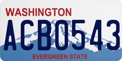 WA license plate ACB0543