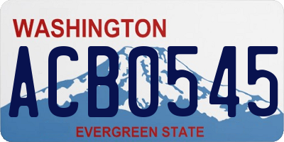 WA license plate ACB0545
