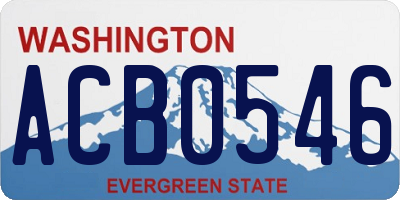 WA license plate ACB0546