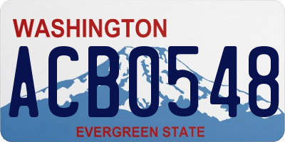 WA license plate ACB0548