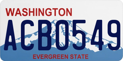 WA license plate ACB0549