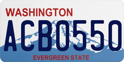 WA license plate ACB0550