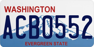 WA license plate ACB0552