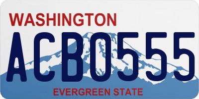 WA license plate ACB0555