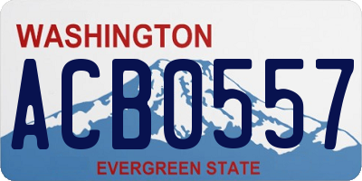 WA license plate ACB0557