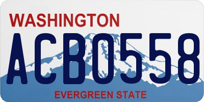 WA license plate ACB0558