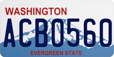 WA license plate ACB0560