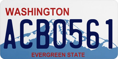 WA license plate ACB0561