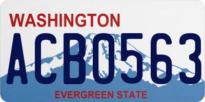 WA license plate ACB0563