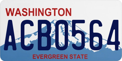 WA license plate ACB0564