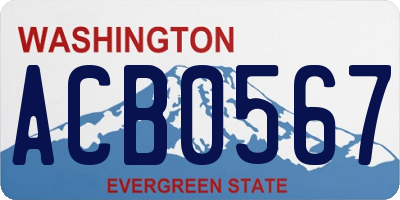 WA license plate ACB0567