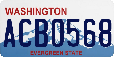 WA license plate ACB0568